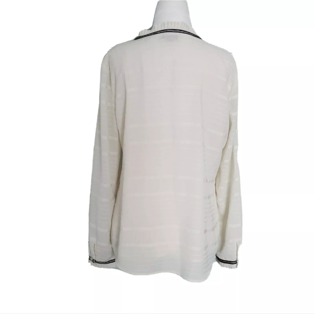 Talbots Off White Long Sleeve Blouse Top - Picture 3 of 5
